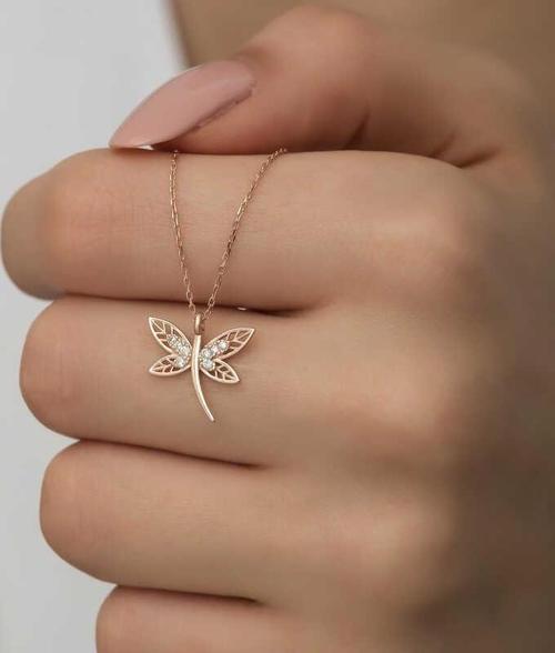 925 Ayar Gümüş Rose Yusufçuk Kadın Gümüş Kolye