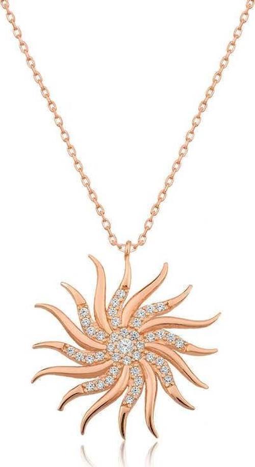 925 Ayar Gümüş Rüzgar Gülü Kadın Gümüş Kolye