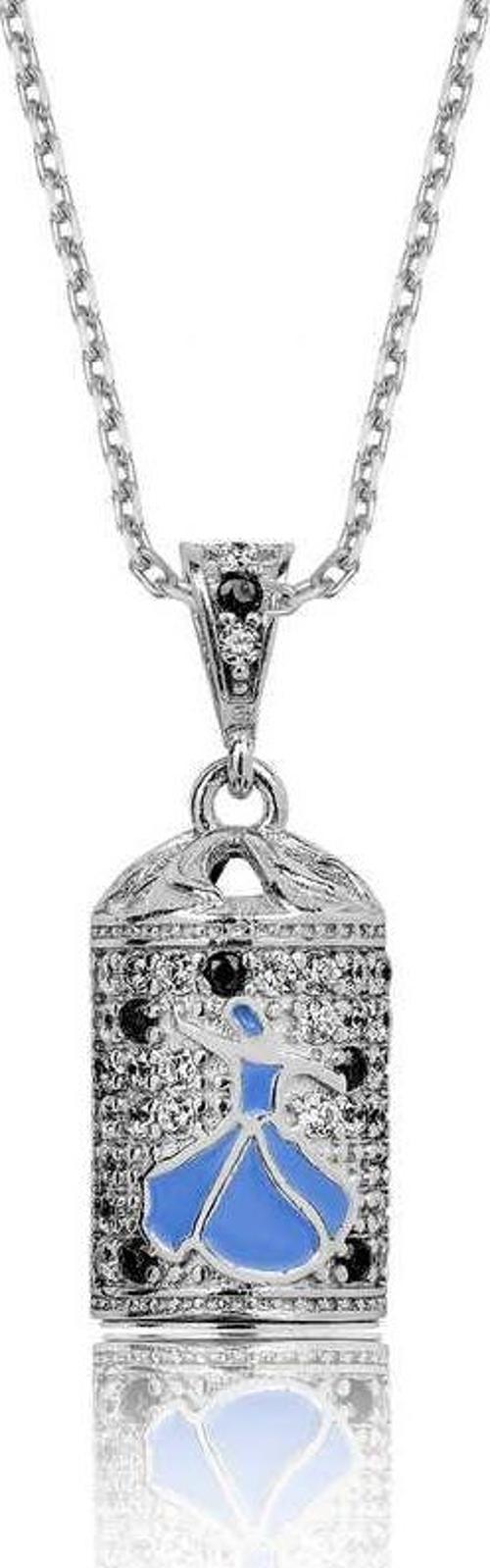 925 Ayar Gümüş Semazen Cevşen Dualı Kadın Gümüş Kolye