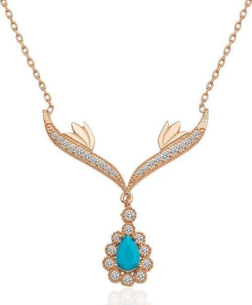 925 Ayar Gümüş Turkuaz Taşlı Madalyon Kadın Gümüş Kolye