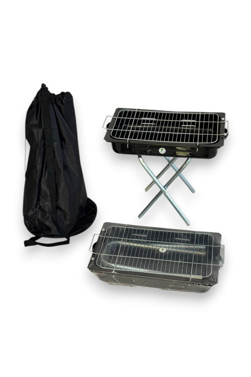 Portatif Katlanır Ayaklı Emaye Mangal - Çantalı - 44x27cm Küçük Boy