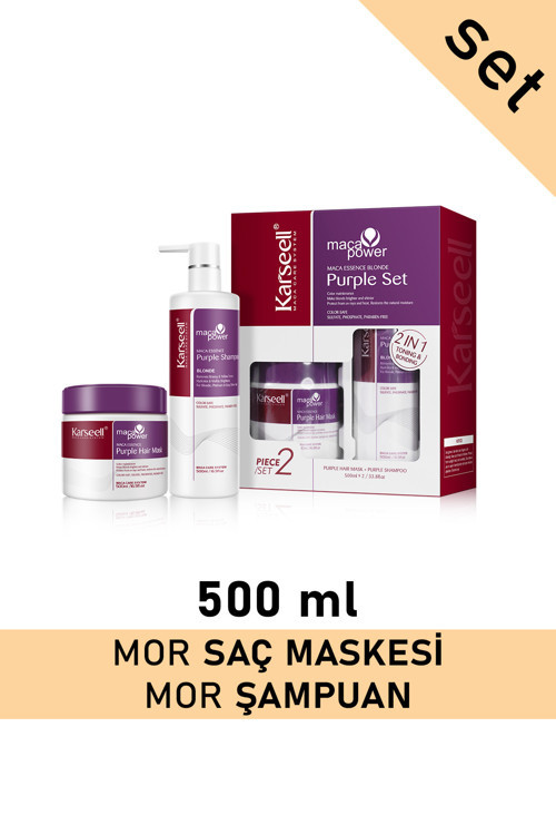 Set Maca Purple Mor Şampuan 500 Ml + Mor Maske 500 Ml