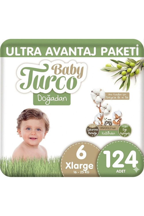Doğadan Bebek Bezi Ultra Avantaj Paketi Large 6 Numara 124 Adet