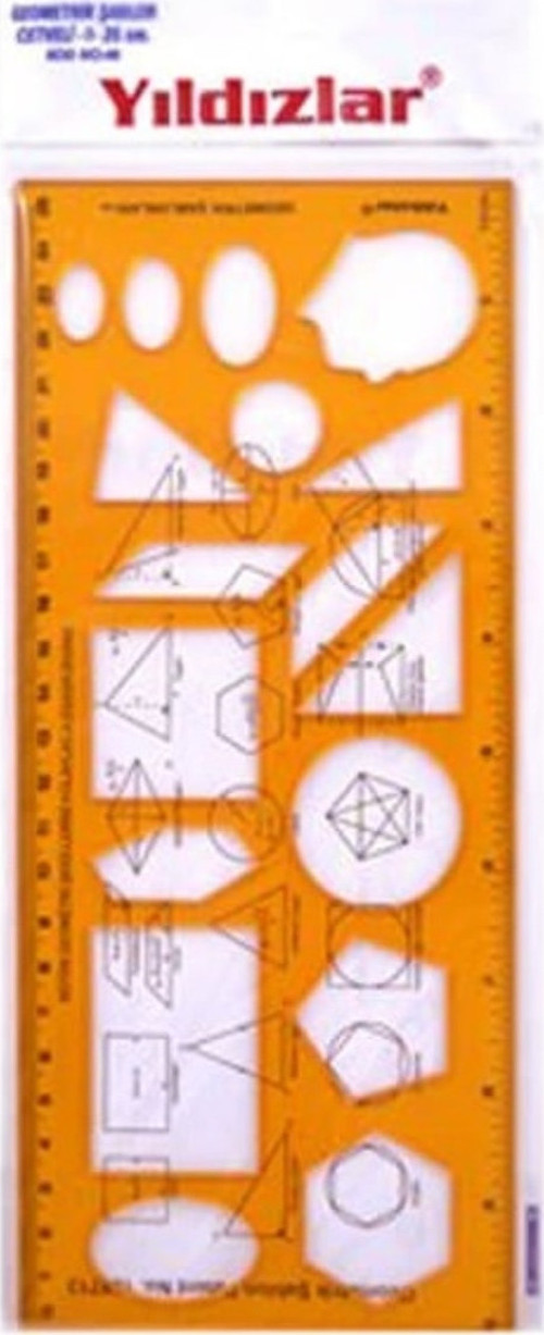 Geometrik Şablon Cetvel 25 Cm. (040)