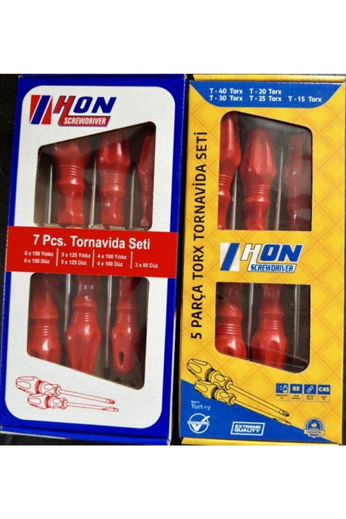12 Adet Tornavida Seti (Düz,Yildiz Tornavida&Torx)