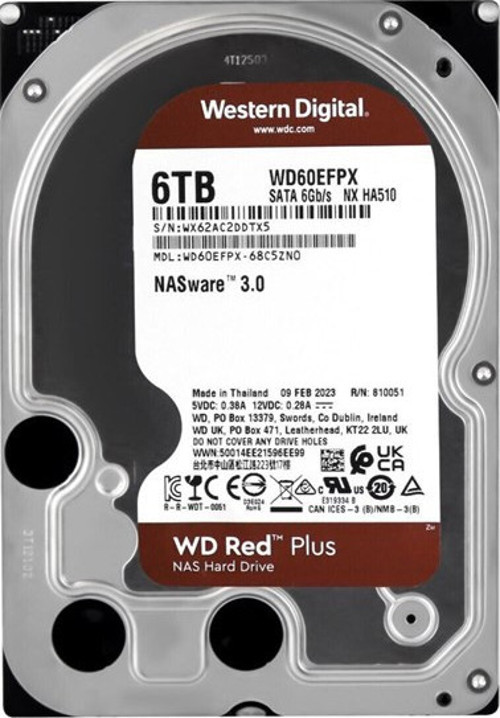 WD Red Plus Nas 6TB 3.5'' 5400Rpm SATA (WD60EFPX)