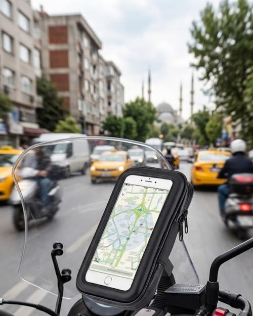 popüler Su Geçirmez Motosiklet Telefon Tutucu Evrensel Gidon Montaj Navigasyon Standı 2026