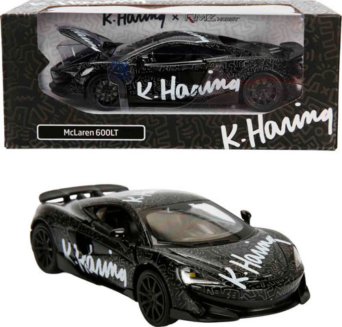 1:32 Sesli ve Işıklı RMZ Hobby Keith Haring Serisi Die Cast Çek Bırak Model Araba - Siyah Mclaren 60
