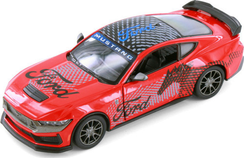 1:36 Ölçek 2024 Mustang Dark Horse Livery Edition Diecast Model Araç Kırmızı