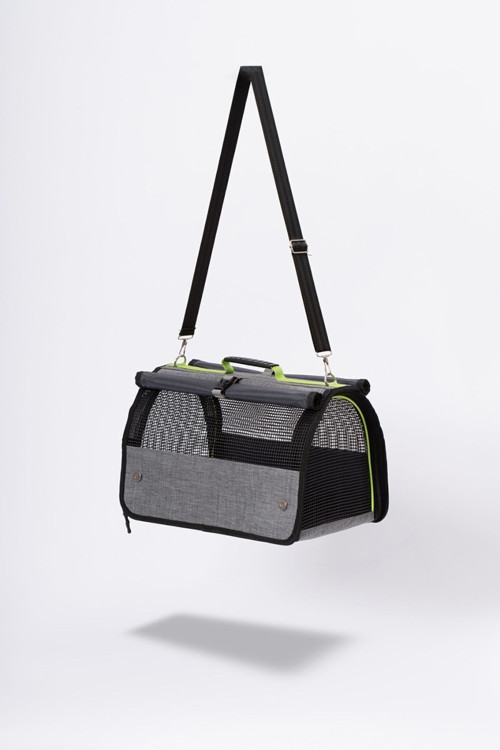 Brave Paws Flybag Fileli Kedi ve Köpek Taşıma Çantası Havayolu Uyumlu Gri