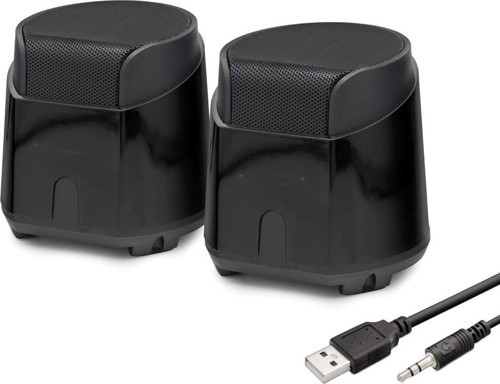 Büro Ev Ofis Hediyesi için Siyah 1+1 USB 3.5MM Masaüstü Hoparlör