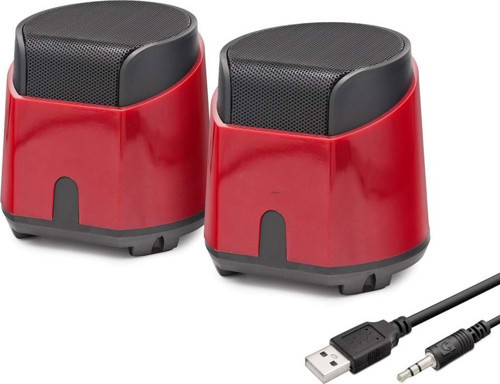 Büro Ev Ofis Hediyesi için Kırmızı 1+1 USB 3.5MM Masaüstü Hoparlör