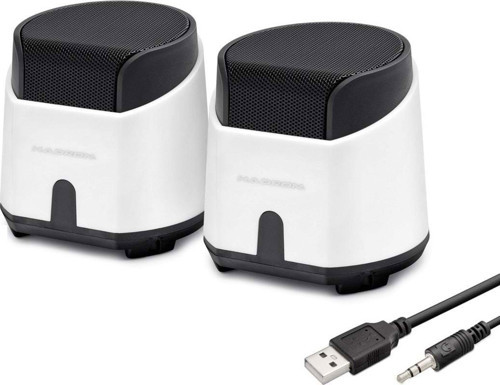 Büro Ev Ofis Hediyesi için Beyaz 1+1 USB 3.5MM Masaüstü Hoparlör