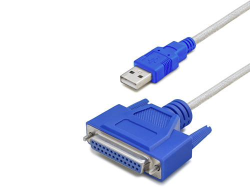 Büro Ev Ofis Cihazları için 1.3MT Silver Mavi USB To LOT Paralel Yazıcı Kablosu