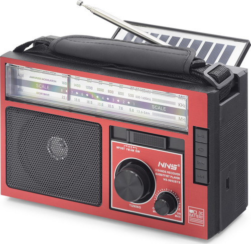 Büro Ev Ofis Hediyesi için Kırmızı Siyah Bluetooth Solar Panel Fm Radyo Usb Tf Nostaljik Hoparlör