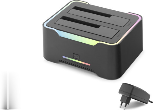 Büro Ev Ofis Cihazları için Siyah USB3.0 HDD/SSD 2.5-3.5 Rgb Disk Docking Sata Station