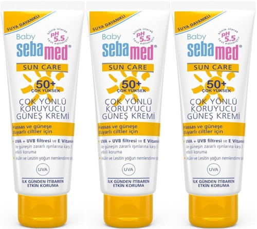 Baby Sun Care Güneş Kremi 75ML 50+ Çok Yüksek Faktör Çoçuk (3 Lü Set)