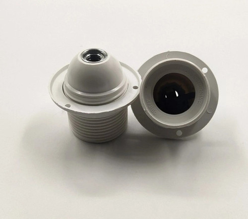 İtalyan Duy E-27 Tam Diş BEYAZ Avize Duyu (Vidalı Kablo Bağlantısı)