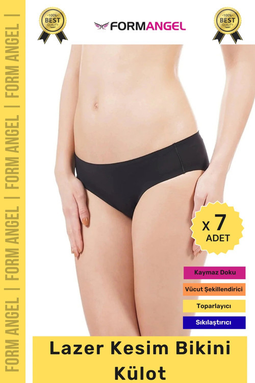 #Külot Dikişsiz İz Göstermeyen Belli Etmeyen Esnek Rahat Lazer Kesim Hayalet Bikini Külot - 7 Adet
