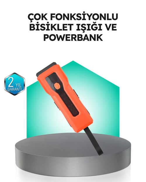 5000 Mah Bataryalı Bisiklet Farı Cob Çakar Çok Fonksiyonlu