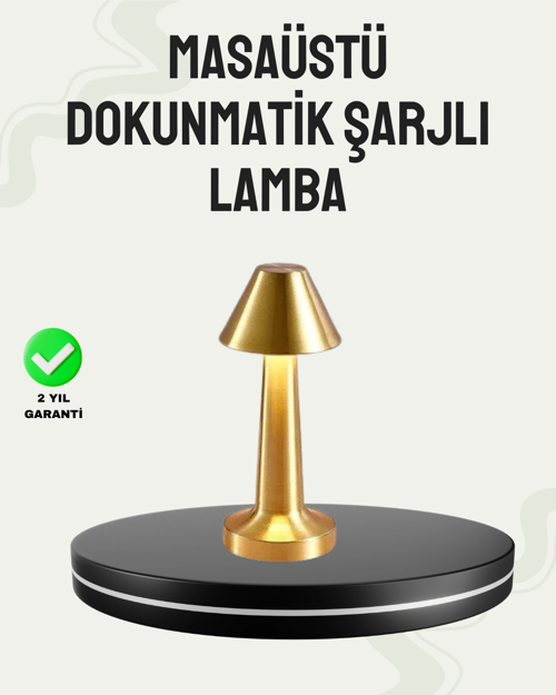 Kablosuz Led Masa Lambası 1800mah 3 Renk Aydınlatma Dokunmatik