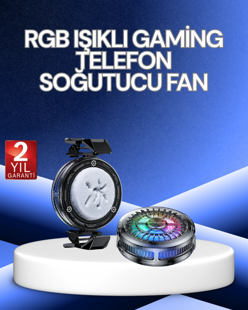 Rgb Işıklı Telefon Soğutucu Fan Cooler Süper Hızlı Soğutma