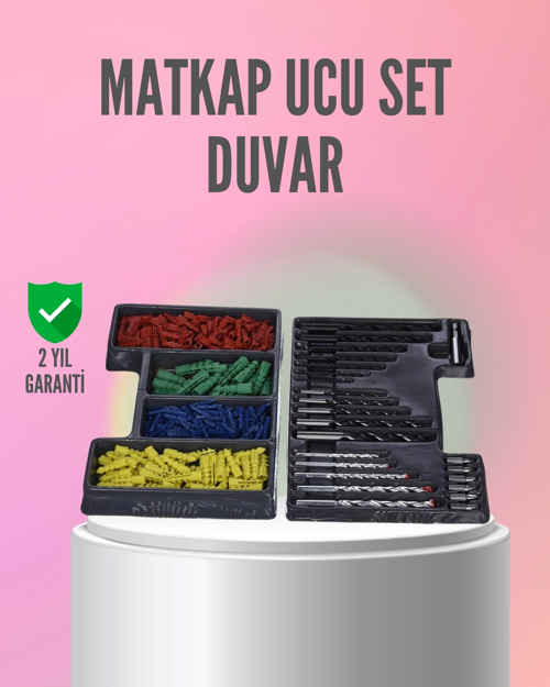 Kapsamlı Matkap Ucu Seti Organizer Kutulu Ahşap Metal Beton Delme