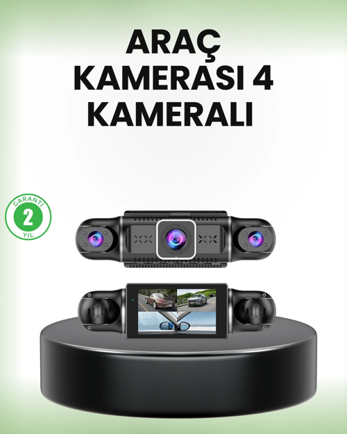 Gps’li 4 Kameralı Araç İç Dış Kayıt Sistemi 1080p Wifi Destekli