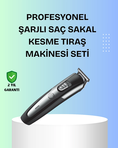Kuaför Tipi Şarjlı Saç Ve Sakal Kesme Makinesi Güçlü Motorlu