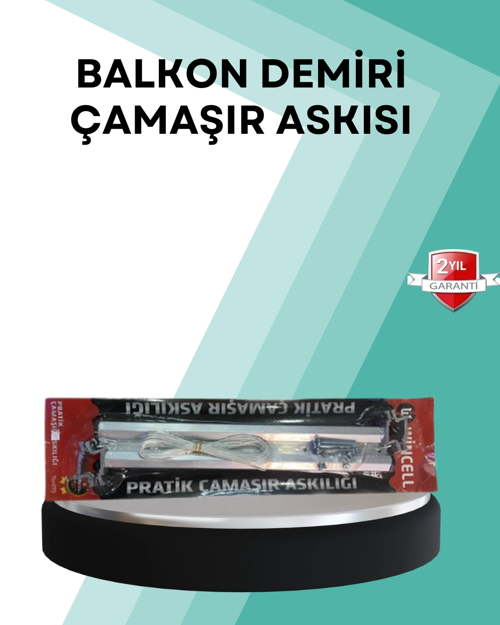 Kare Küpeşte Uyumlu Balkon Çamaşır Askısı 25x60 Cm Beyaz Pratik