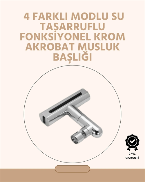 360° Dönüşlü Su Akışı Başlığı | 4'ü 1 Arada Kullanım