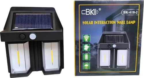 Rustik Ampul İkili Solar Duvar Aplik Güneş Enerjili Hareket Sensörlü