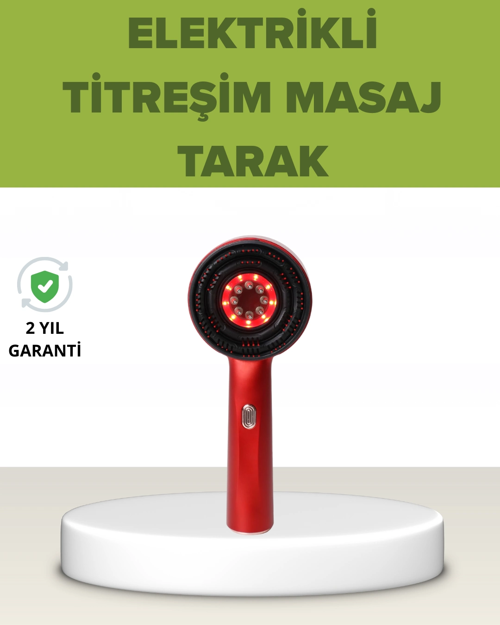 Elektrikli Titreşim Masaj Tarak Kırmızı Işık Terapi