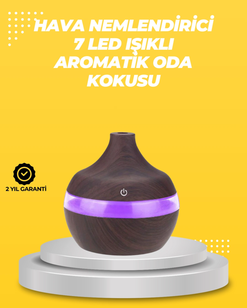 7 Renk Led Işıklı Ultrasonik Aroma Difüzör 300 Ml