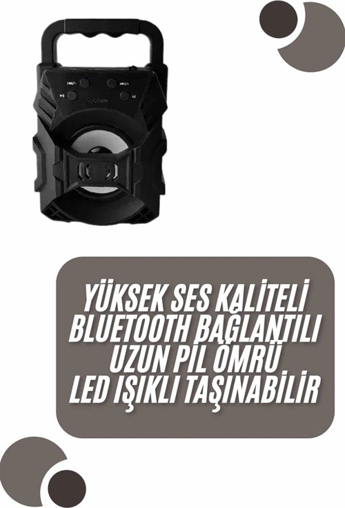 Kablosuz Bluetooth Hoparlör Ses Bombası Rgb Işıklı Taşınabilir Yüksek Ses Kaliteli