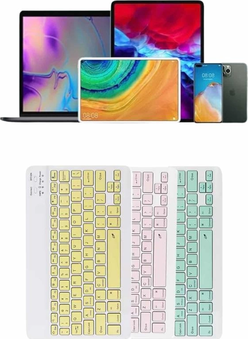 Uyumlu Kablosuz Bluetooth Şarj Edilebilir Mini Q Klavye