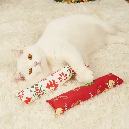 Yılbaşı Konseptli Hışırtılı Bez Kedi Oyuncağı