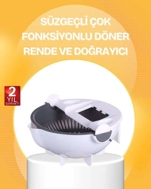 5 Fonksiyonlu Döner Süzgeçli Rende Ve Dilimleyici At