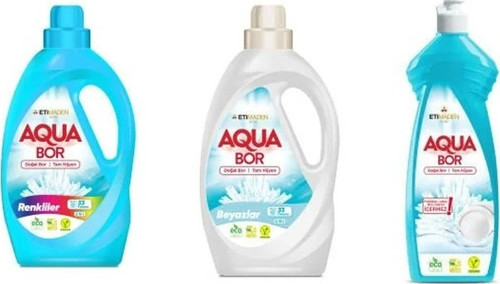 Aquabor Doğal Mineralli Sıvı Renkliler + Sıvı Beyaz + Elde Bulaşık 3 Lü Set