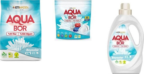 Doğal Mineralli 4 Kg Beyaz + Tablet + Sıvı Beyaz 3’Lü Set