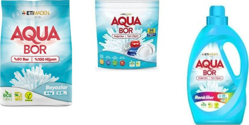 Doğal Mineralli 4 Kg Beyaz + Tablet + Sıvı Renkliler 3 Lü Set