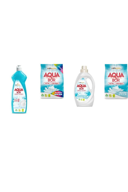 Doğal Mineralli Elde Bulaşık + 4 Kg Renkliler + Sıvı Beyaz + 4 Kg Beyaz 4 Lü Set