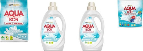 Aquabor Doğal Mineralli 4 Kg Beyaz + Sıvı Beyaz + Sıvı Beyaz + Tablet 4’Lü Set