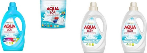 Aquabor Doğal Mineralli Sıvı Renkliler + Tablet + Sıvı Beyaz + Sıvı Beyaz 4 Lü Set