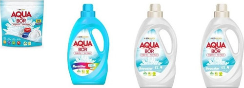 Aquabor Doğal Mineralli Tablet + Sıvı Renkliler + Sıvı Beyaz + Sıvı Beyaz 4 Lü Set