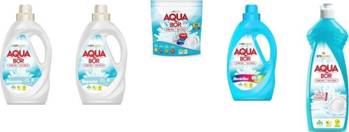 Aquabor Doğal Mineralli Sıvı Beyaz + Sıvı Beyaz + Tablet + Sıvı Renkliler + Elde Bulaşık 5 Li Set