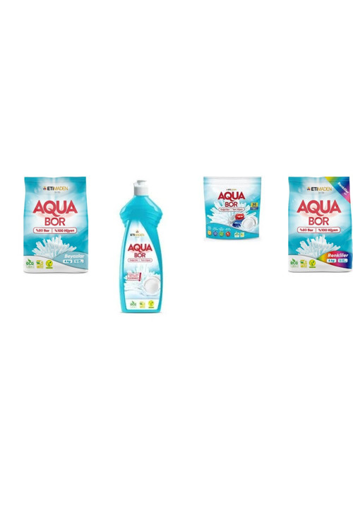 Doğal Mineralli 4 Kg Beyaz + Elde Bulaşık + Tablet + 4 Kg Renkliler 4 Lü Set