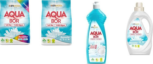 Doğal Mineralli 4 Kg Renkliler + 4 Kg Beyaz + Elde Bulaşık + Sıvı Beyaz 4 Lü Set