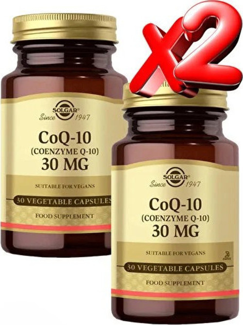 Coenzyme (Koenzim) Q-10 30mg 30 Kapsül Takviye Edici Gıda 2 ADET