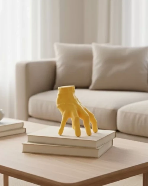 ieg™ 3D Sarı El Tasarım Dekor 17x16 cm Konsol ve Şömine Üstü Aksesuar